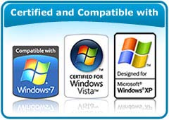 Certified and Compatible with Windows 7 Vista XP