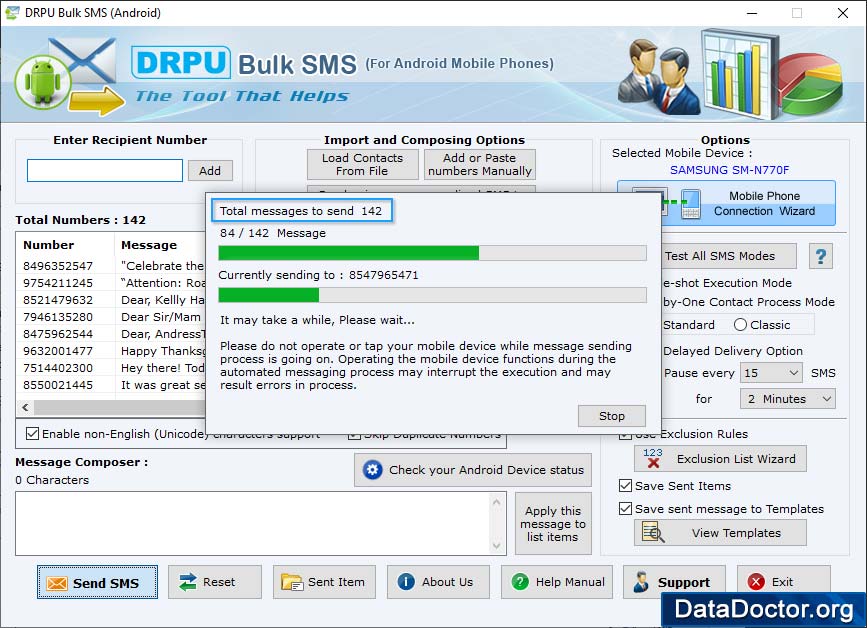 SMS Sending Process