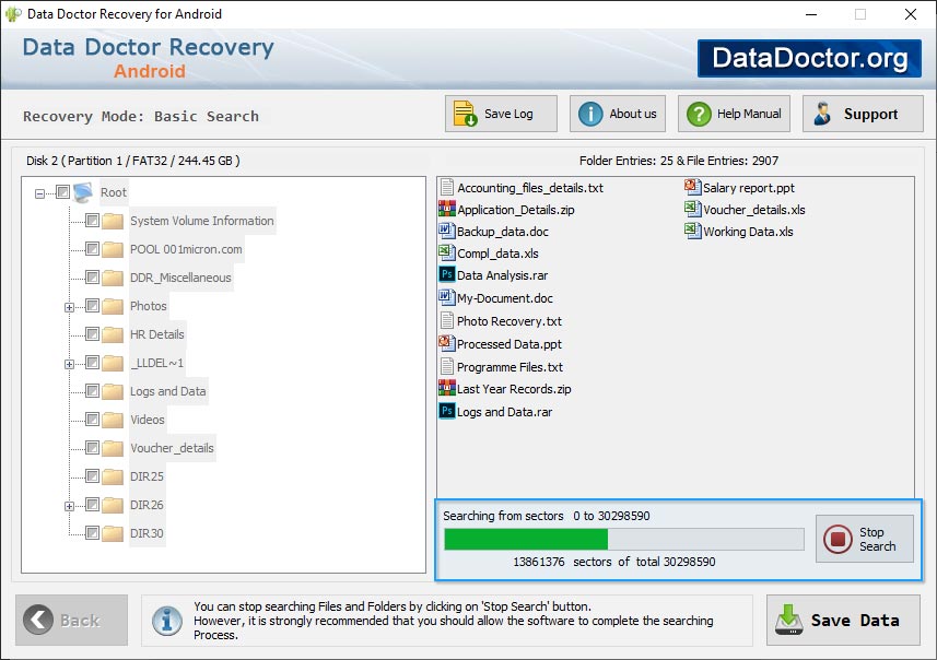 Data recovery process