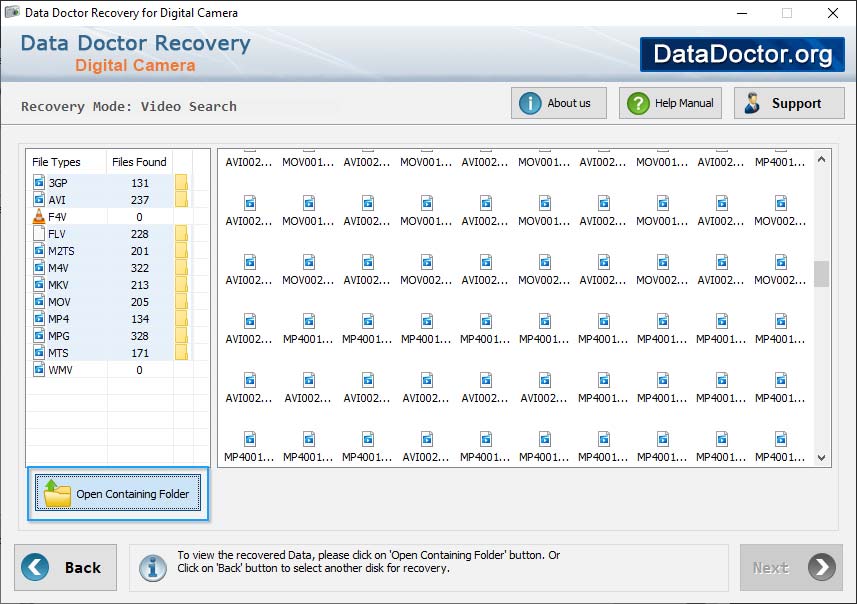 View recovered data