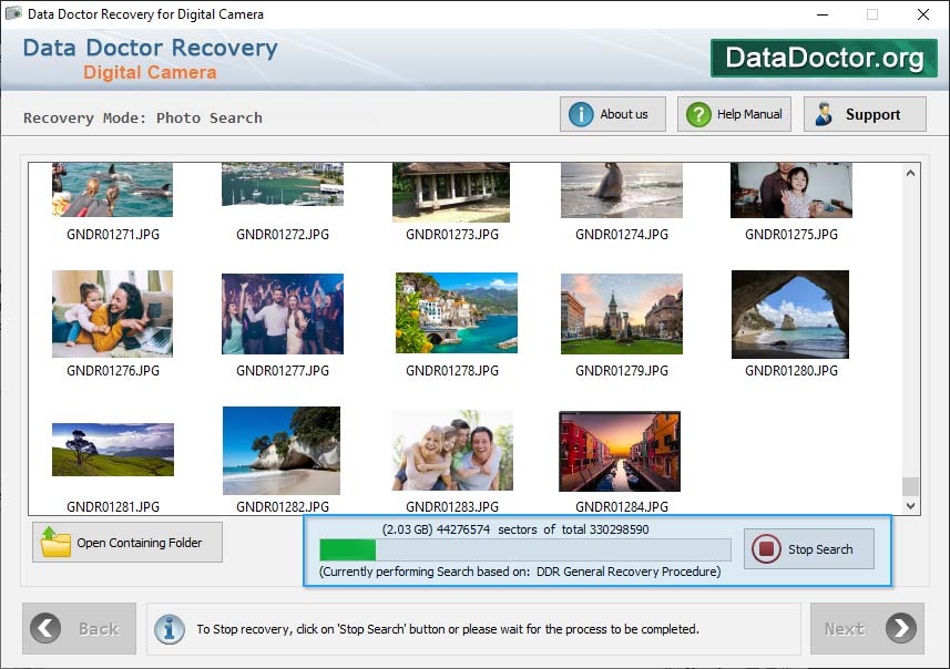 Images recovery process is going on