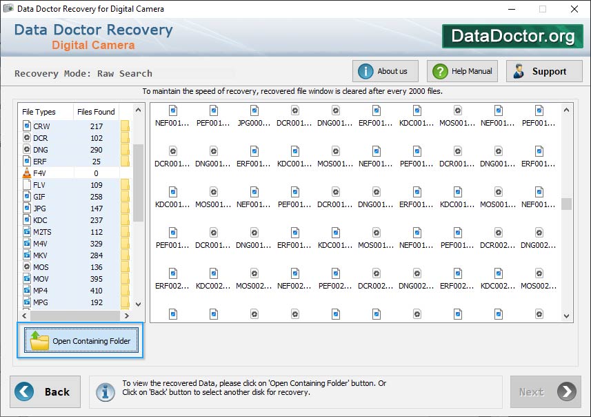 View recovered data