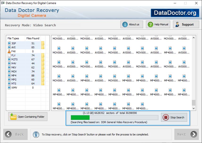 Files searching process