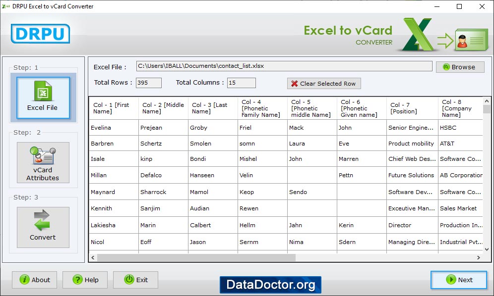 Sheet data view