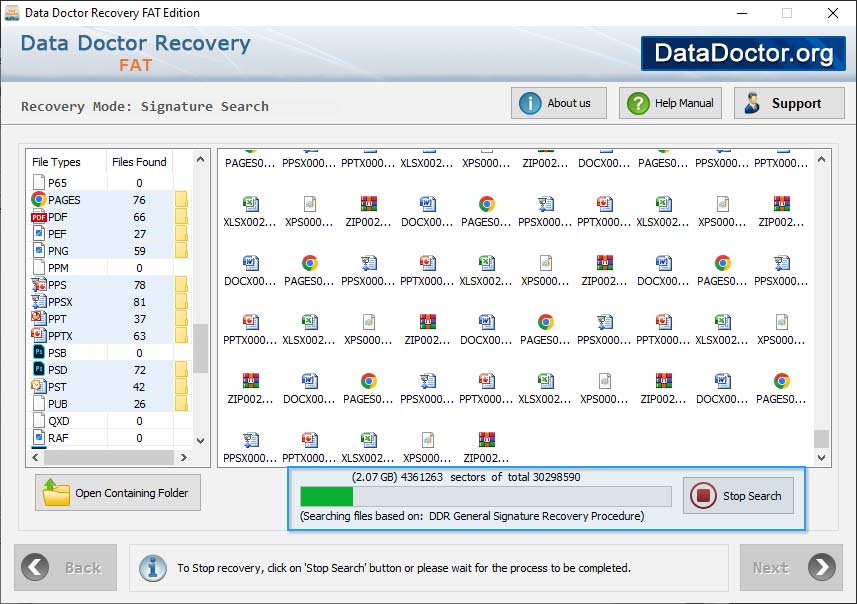 Files searching process