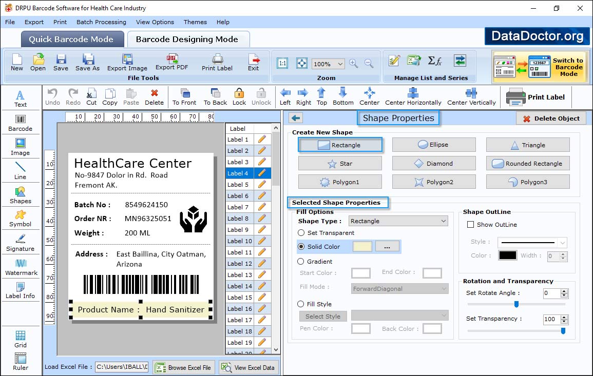 Design barcode label