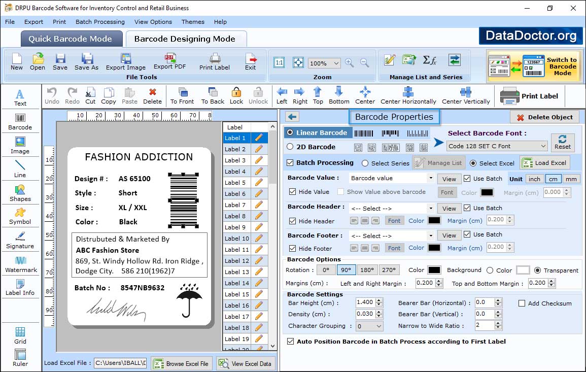 Barcode Properties