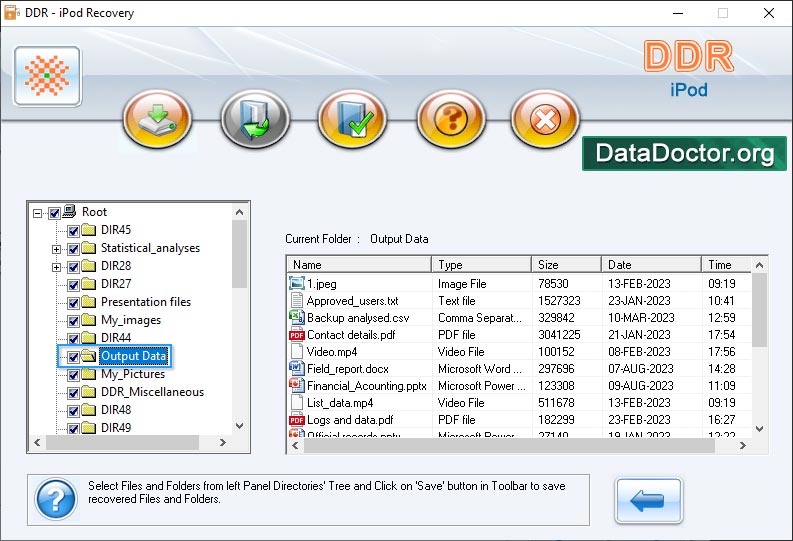 View recovered data