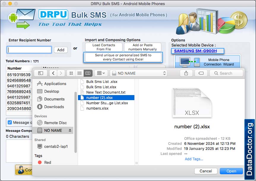 Import Multiple Recipient Numbers