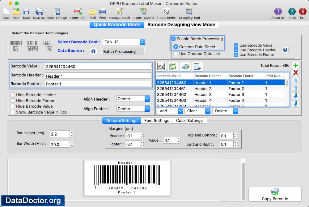 Create Barcode Labels