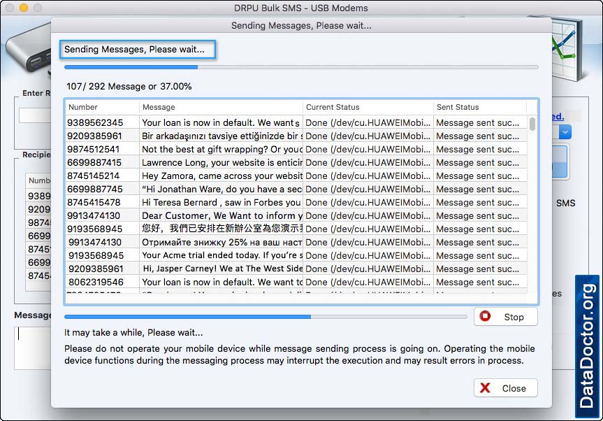 Messages Sending Process