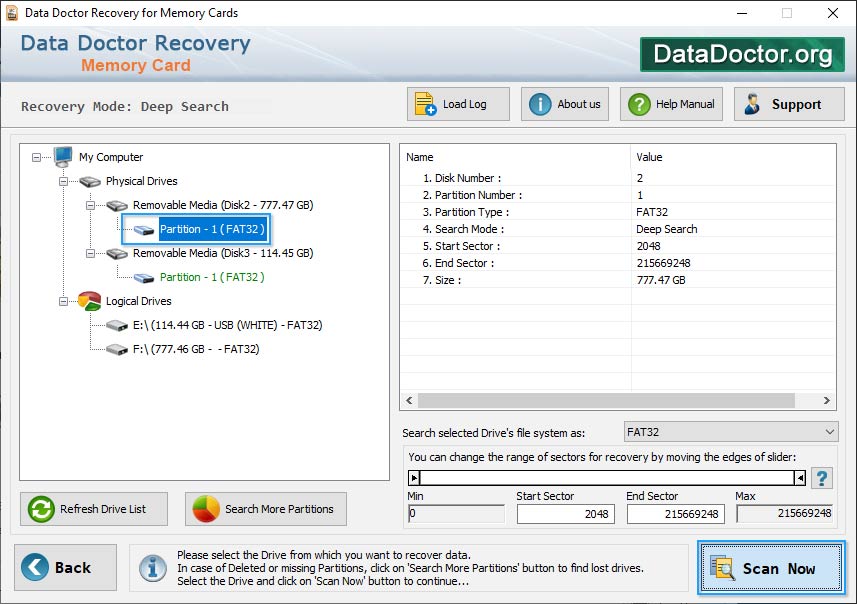 Select partition