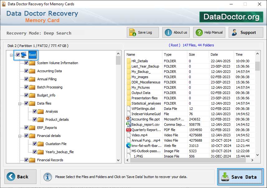 Save recovered data