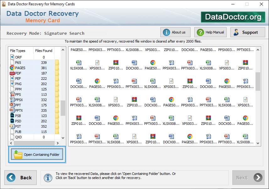 View recovered data