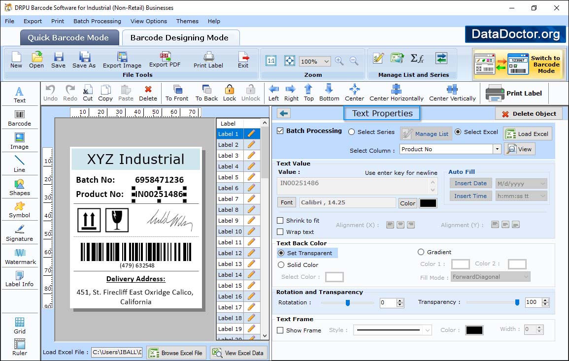 Design barcode label