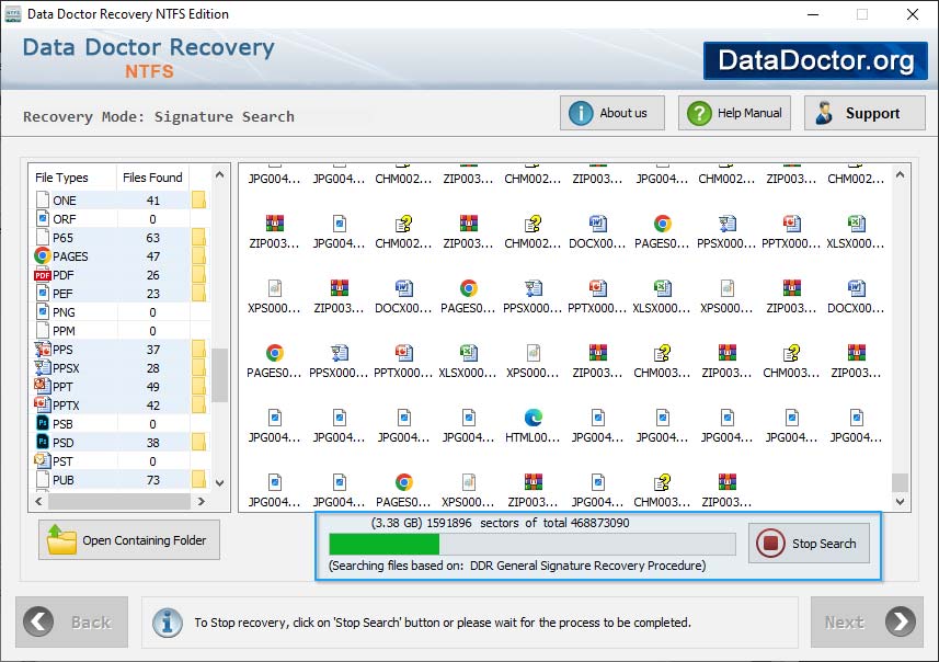 Files searching process