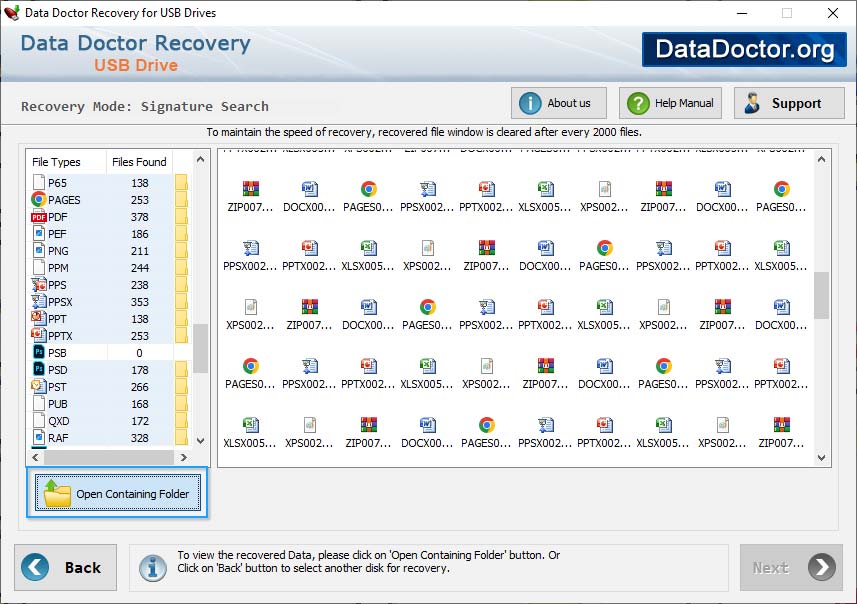 View recovered data