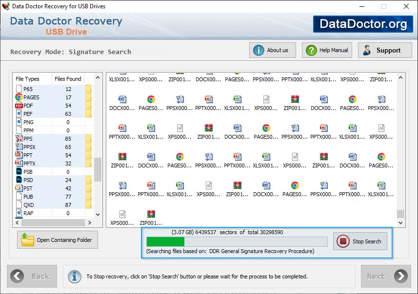 Files searching process