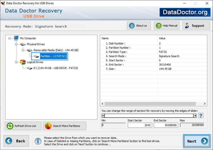 Select partition