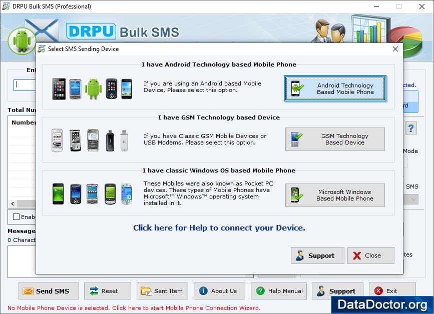 Choose your mobile device type