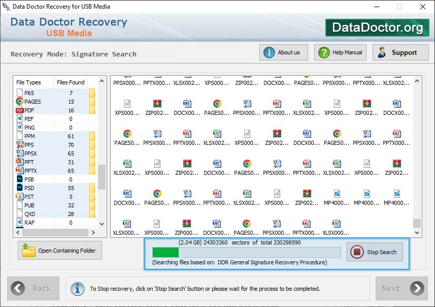 Data Recovery Process is in progress