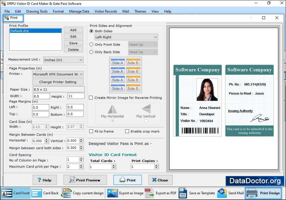 Visitors ID Gate Pass Maker Software