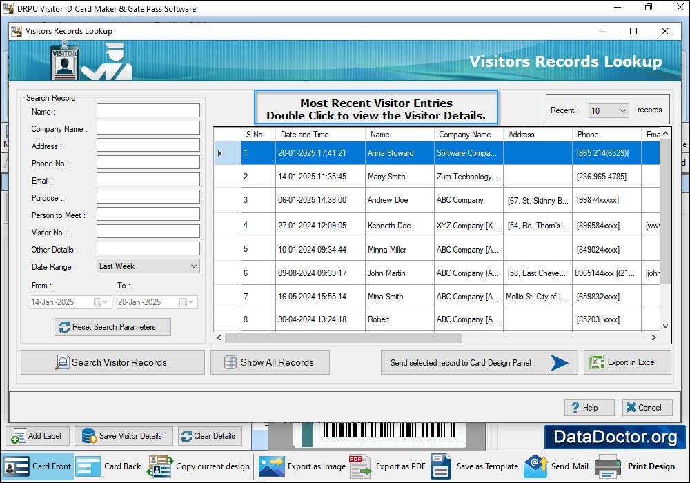 Visitors ID Gate Pass Maker Software