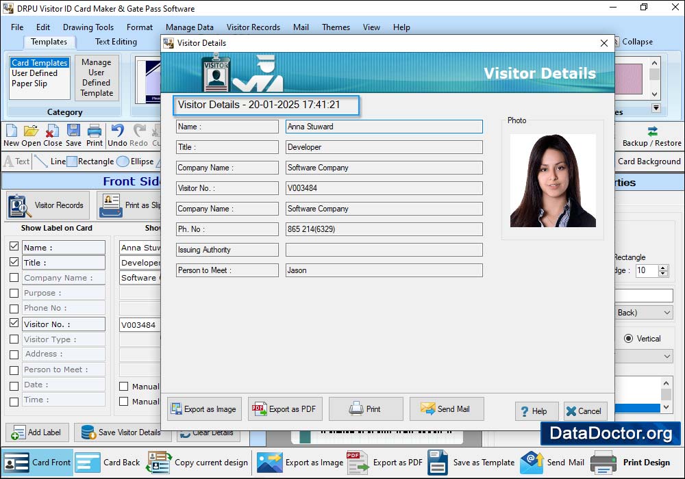 Visitors ID Gate Pass Maker Software